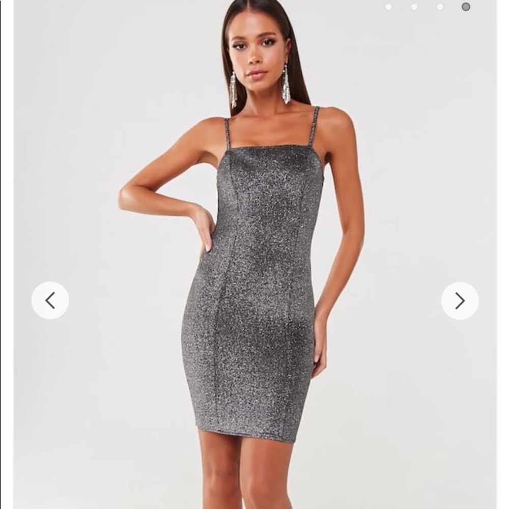 Metallic glitter body con dress!